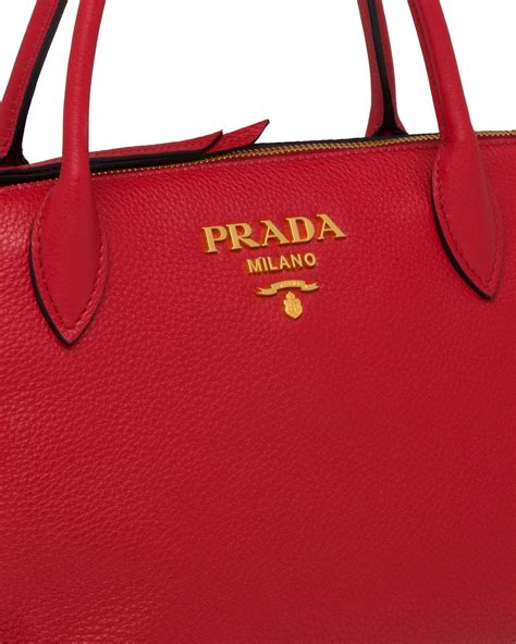 Prada red leather